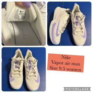 Nike Cream and Purple Sneakers Sleek Design